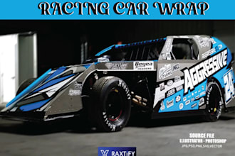 create custom racing car wrap ,drift wrap and livery design