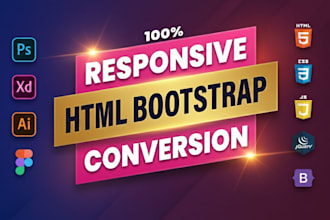 convert figma design to responsive html css bootstrap