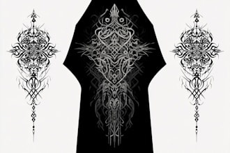 create a tribal gothic graphic for your clothes