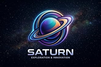 design a unique and modern saturn logo for your brand