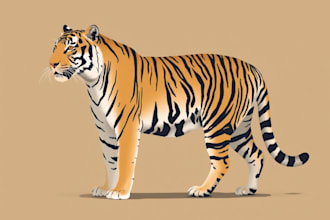 create vector tiger animal illustration