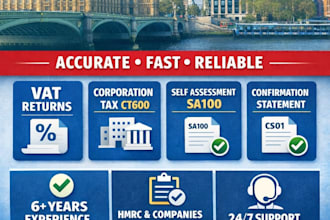 file confirmation statement, vat return, corporation tax return for UK companies