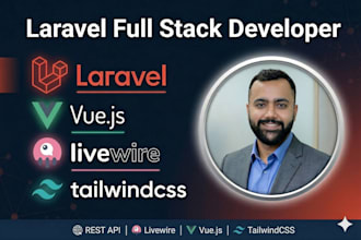 build your full stack web application using laravel, livewire, and rest API