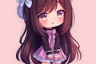 draw fantasy anime chibi character