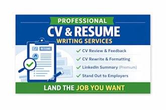 review, edit or rewrite your CV or resume professionally