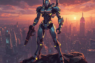 draw mecha cyborg for anything