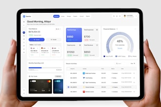 design modern fintech, crypto and finance dashboard UI UX