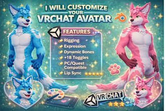 do vrchat character vr commission furry avatar vrchat avatar 3d model nsfw