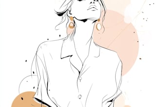 make a digital fashion illustration in my style