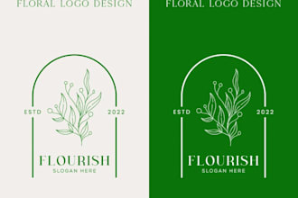 do hand drawn luxury feminine line art boho logo design