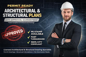 draft and stamp architectural plans and structural drawings for permit approval
