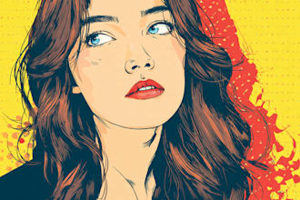 draw pop art portrait in roy lichtenstein style