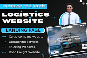 design dispatch, freight logistics landing page, trucking website lead page