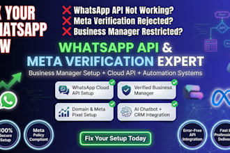 do meta business verification, setup whatsapp API, business manager, automations