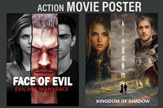 design a professional action movie poster