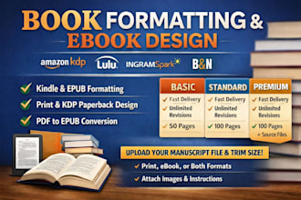 convert PDF and word to epub format kindle ebook  KDP paperback  promote