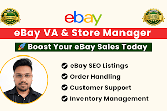 be your professional ebay VA, store manager and SEO listing expert