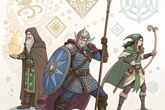 create fantasy concept art and dnd characters design