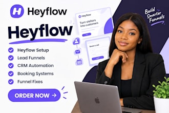 create heyflow quiz funnels, lead funnels, onboarding flows and jotform forms