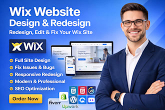 redesign wix website design update fix wix edit wix website new startup website