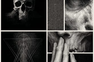 create dark art, horror or skull artworks illustration