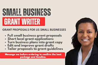 write small business grant proposals for your US business