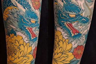 create super artistic tattoo designs in japanese style