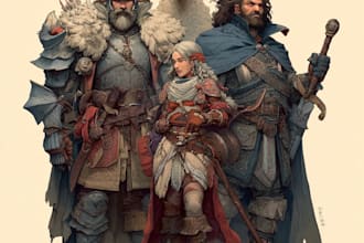 do a dnd, fantasy character, dnd party
