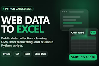 scrape public website data and clean it into excel or CSV with python