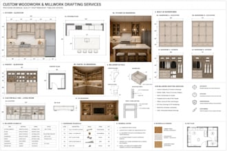 provide custom woodwork and millwork drafting services