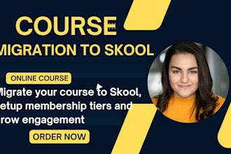 migrate your course to skool, setup membership tiers social media management