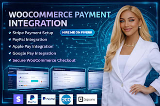 integrate stripe,paypal,apple pay, google pay into the woocommerce checkout page