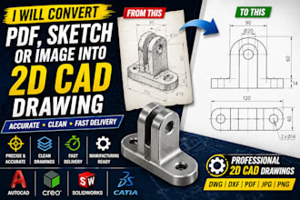 design 2d cad technical mechanical drawings