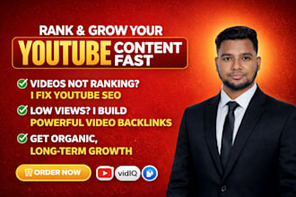 do youtube video SEO and channel growth as your professional yt manager
