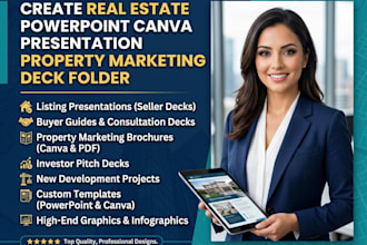 create real estate powerpoint canva presentation property marketing deck folder