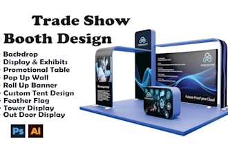 design trade show booth for your exhibition with print files