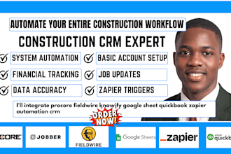 integrate procore fieldwire knowify google sheet quickbook zapier automation crm