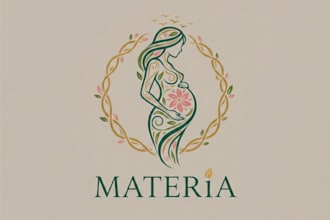 design a beautiful and meaningful pregnant woman logo for your brand