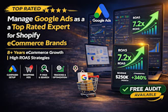 manage google ads as a top rated expert for shopify ecommerce brands