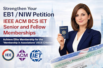 provide ieee acm bcs iet senior or fellow membership for eb1 niw visa success