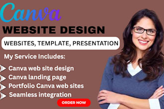 design responsive canva website ugc portfolio canva landing page canva template