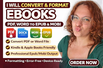 do ebook conversion pdf, word to epub, mobi ebook formatting for kindle formats