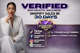 verified 200 health, wellness shopify sales, shopify health marketing tiktok ads