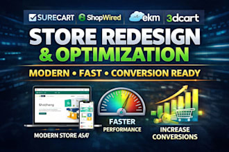 redesign optimize surecart shopwired ekm 3dcart store