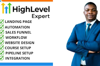 be gohighlevel expert for ghl workflow automation, sales funnel, email campaign
