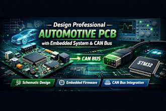 design professional automotive pcb with embedded system can bus and schematic
