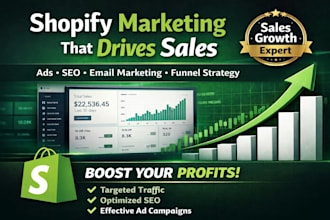create high converting shopify marketing strategy for sales growth, promotion