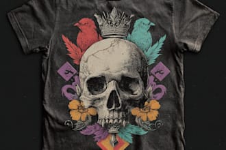 draw a vintage retro t shirt design