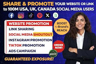 share and promote your website or link to 100m USA, UK, canada social media user