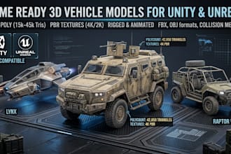 make game ready 3d vehicle models for unity and unreal